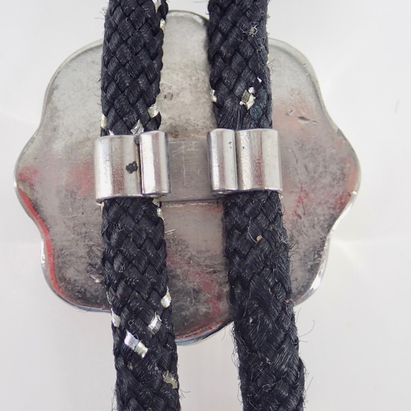 Pirate Bolo Neck Tie Western Cowboy Black & Silver Tone excellent condition - Picture 6 of 8